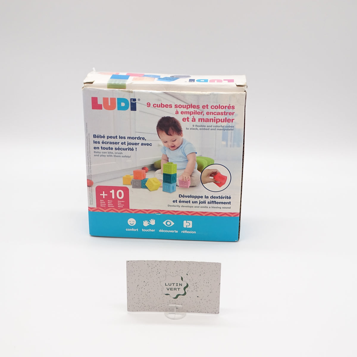 9 cubes Sensoriels emboitables LUDI - Dès 6 mois | Ref 16033