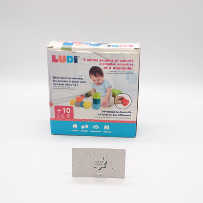 9 cubes Sensoriels emboitables LUDI - Dès 6 mois | Ref 16033