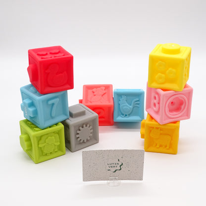 9 cubes Sensoriels emboitables LUDI - Dès 6 mois | Ref 16033