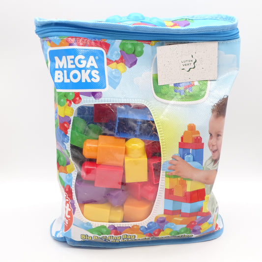 Lot 60 pièces Big Building Bag  MEGA BLOKS - Dès 1 an | Ref 16094