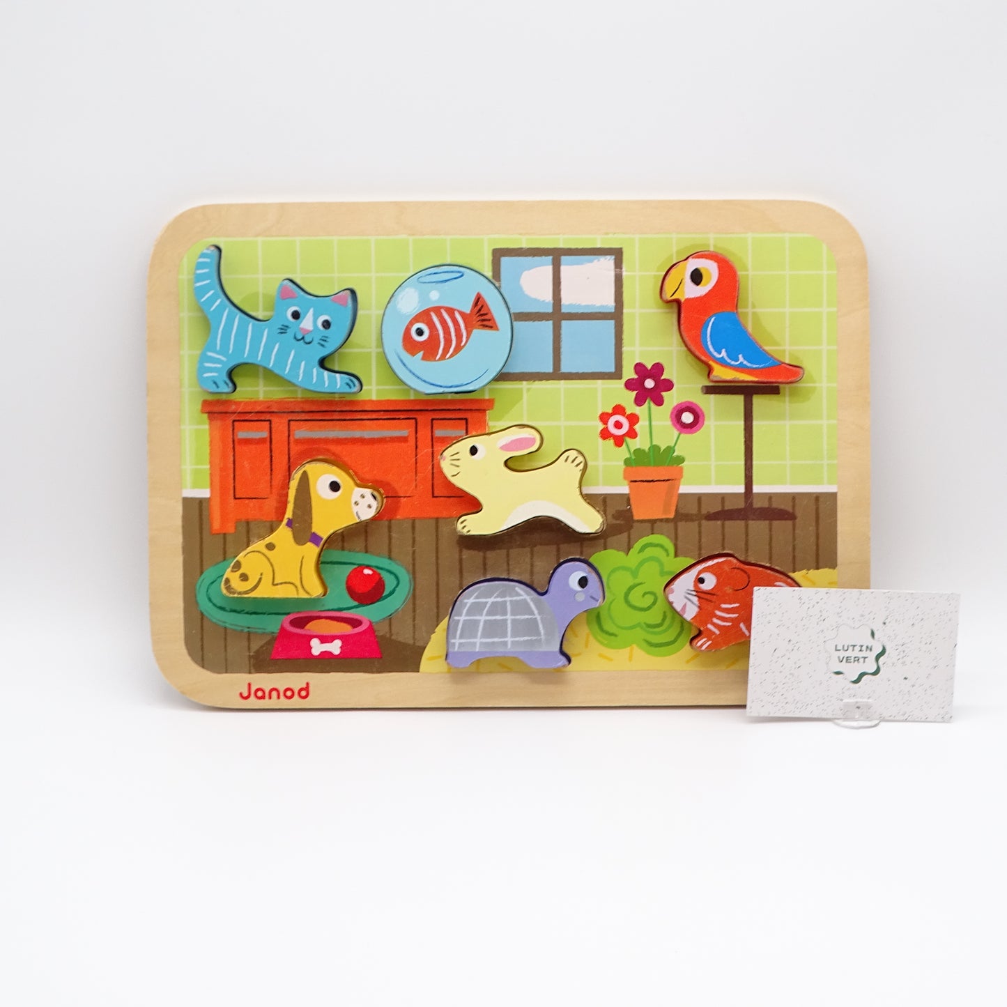 Puzzle animaux en bois et a encastrer d'occasion JANOD - Dès 1 an | Ref 13620