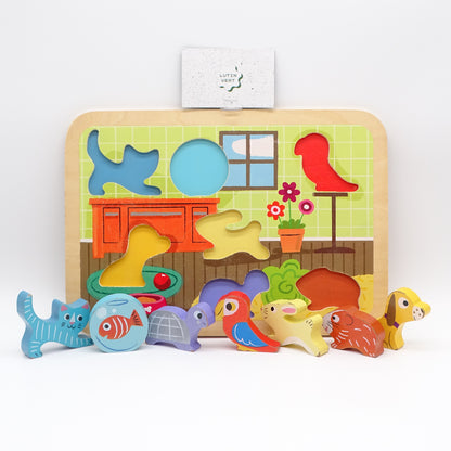 Puzzle animaux en bois et a encastrer d'occasion JANOD - Dès 1 an | Ref 13620