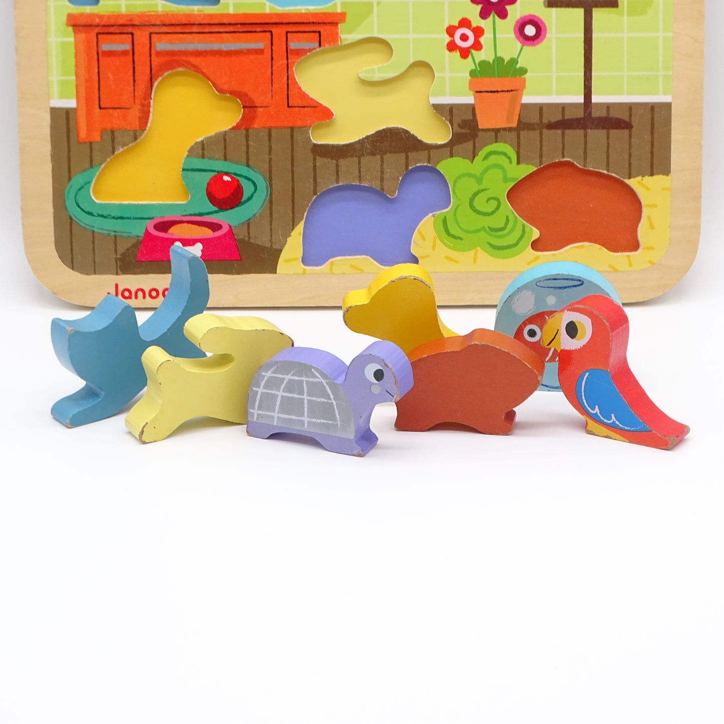 Puzzle animaux en bois et a encastrer d'occasion JANOD - Dès 1 an | Ref 13620