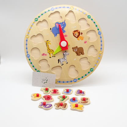 Horloge bois j’apprend l’heure et les formes PLAYTIVE  - Dès 2 ans | Ref 16273
