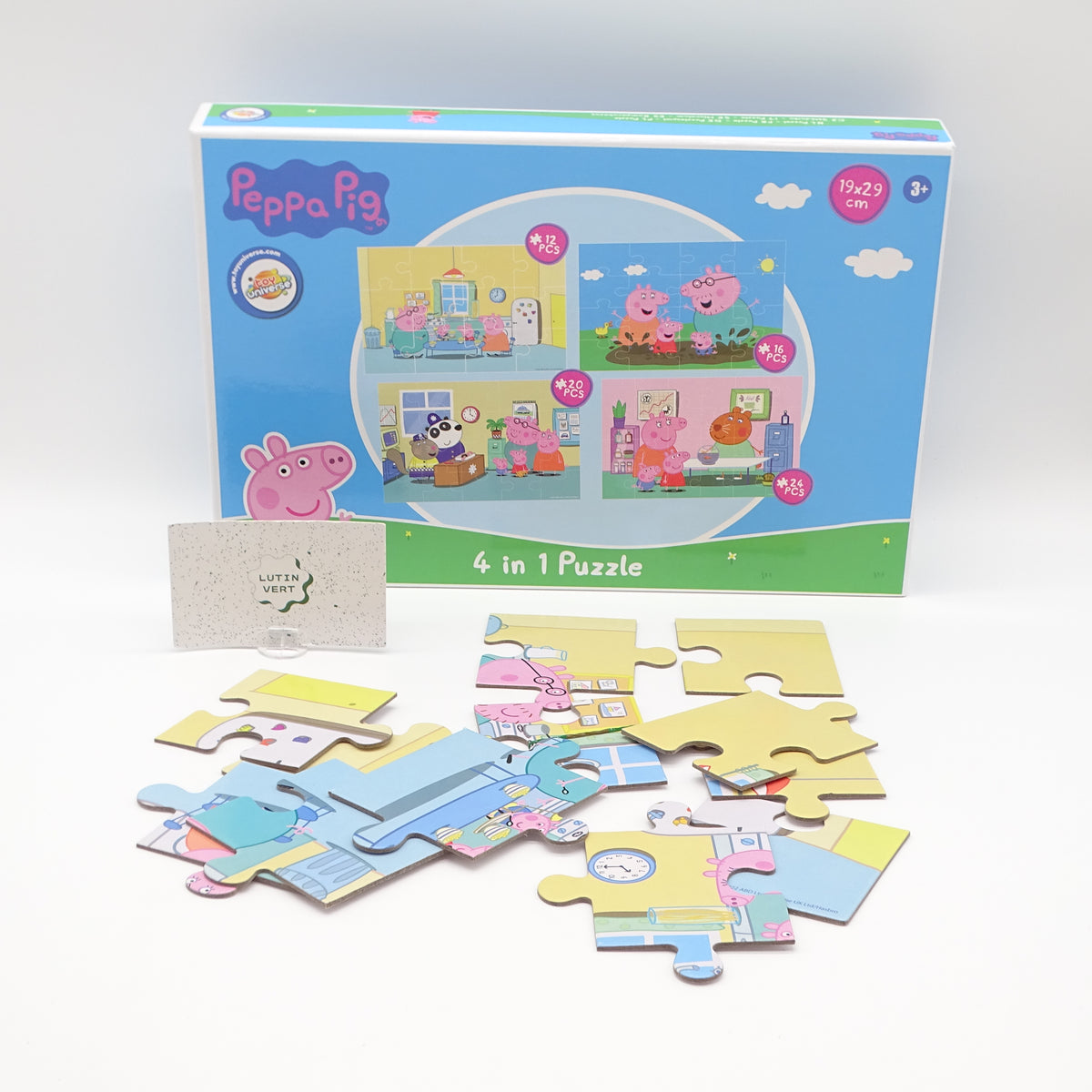 lot de 4 puzzles Peppa Pig 12,16,20,24 pcs  TOY UNIVERSE - Dès 3 ans | Ref 16269