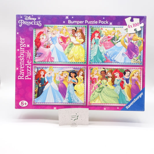 4 puzzles de 100 pièces Disney Princess RAVENSBURGER - Dès 5 ans | Ref 16298