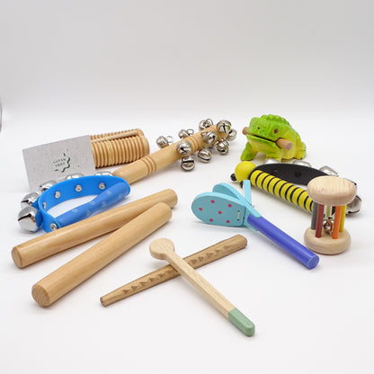 Lot d’instruments d’éveil  musicale en bois SANS MARQUE - Dès 2 ans | Ref 16312