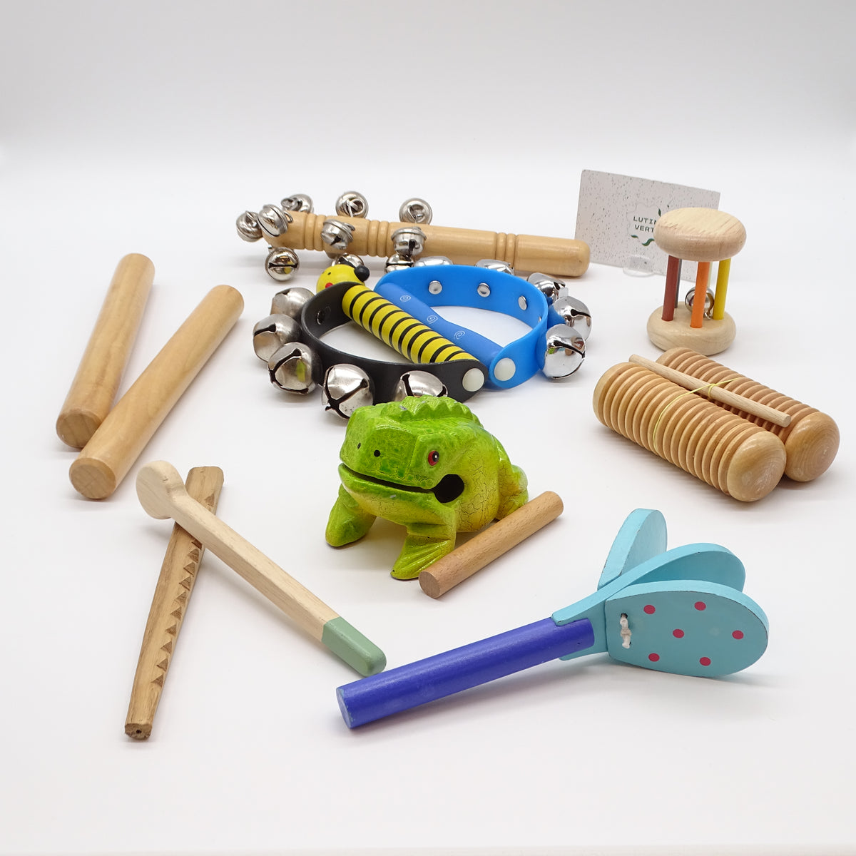 Lot d’instruments d’éveil  musicale en bois SANS MARQUE - Dès 2 ans | Ref 16312