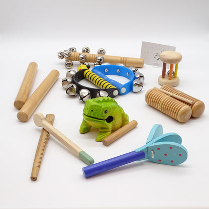 Lot d’instruments d’éveil  musicale en bois SANS MARQUE - Dès 2 ans | Ref 16312