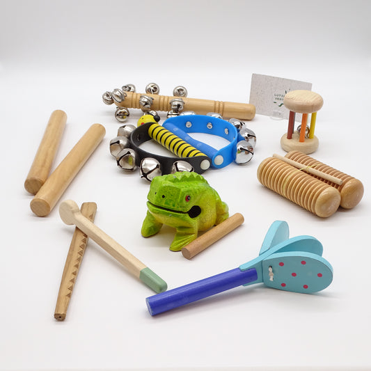 Lot d’instruments d’éveil  musicale en bois SANS MARQUE - Dès 2 ans | Ref 16312