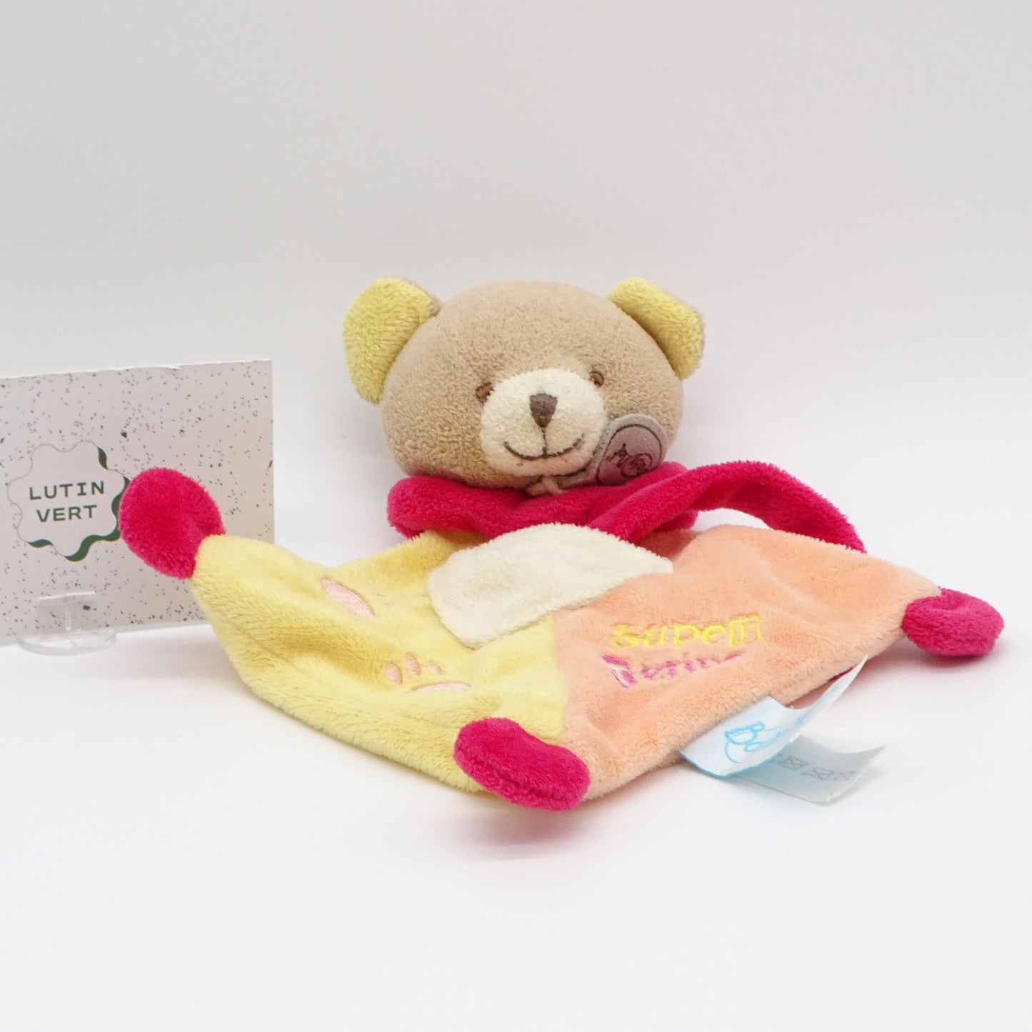 Doudou Ourson attache tétine d'occasion BABYNAT’ - Dès 3 mois | Ref 13741