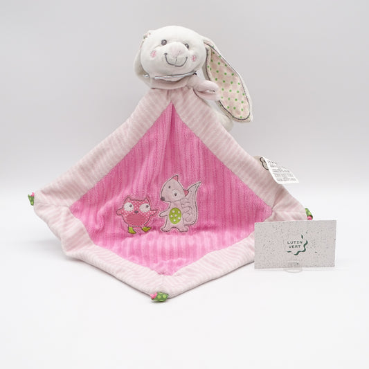 Doudou plat Lapin rose MOTS D’ENFANTS - Dès Naissance | Ref 16319