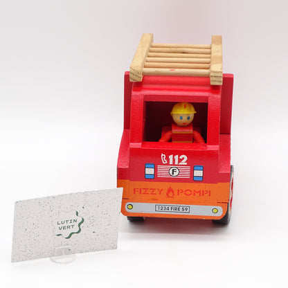 Camion de Pompiers bois FIZZY - Dès 3 ans | Ref 16332
