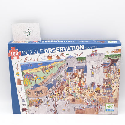 Puzzle 100 Pièces Château Fort  DJECO - Dès 5 ans | Ref 16391