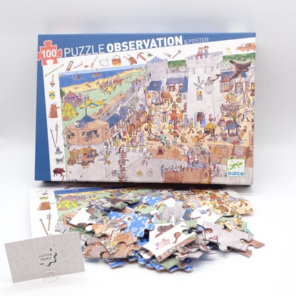 Puzzle 100 Pièces Château Fort  DJECO - Dès 5 ans | Ref 16391