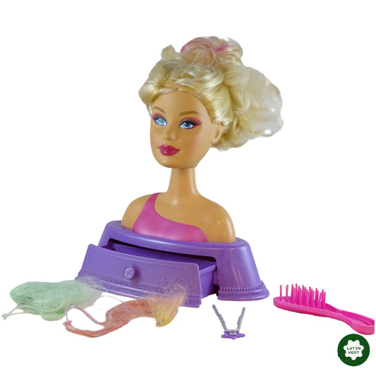 Tête à coiffer Barbie socle avec tiroir d'occasion MATTEL - Dès 5 ans | Lutin Vert