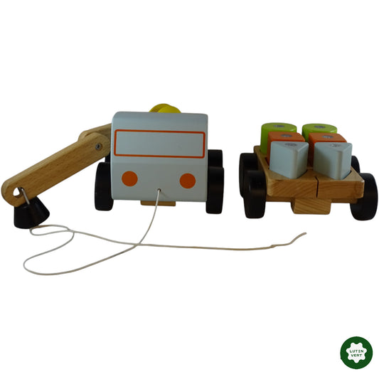 Camion grue en bois et formes encastrables d'occasion IKEA - Dès 2 ans | Ref 9923