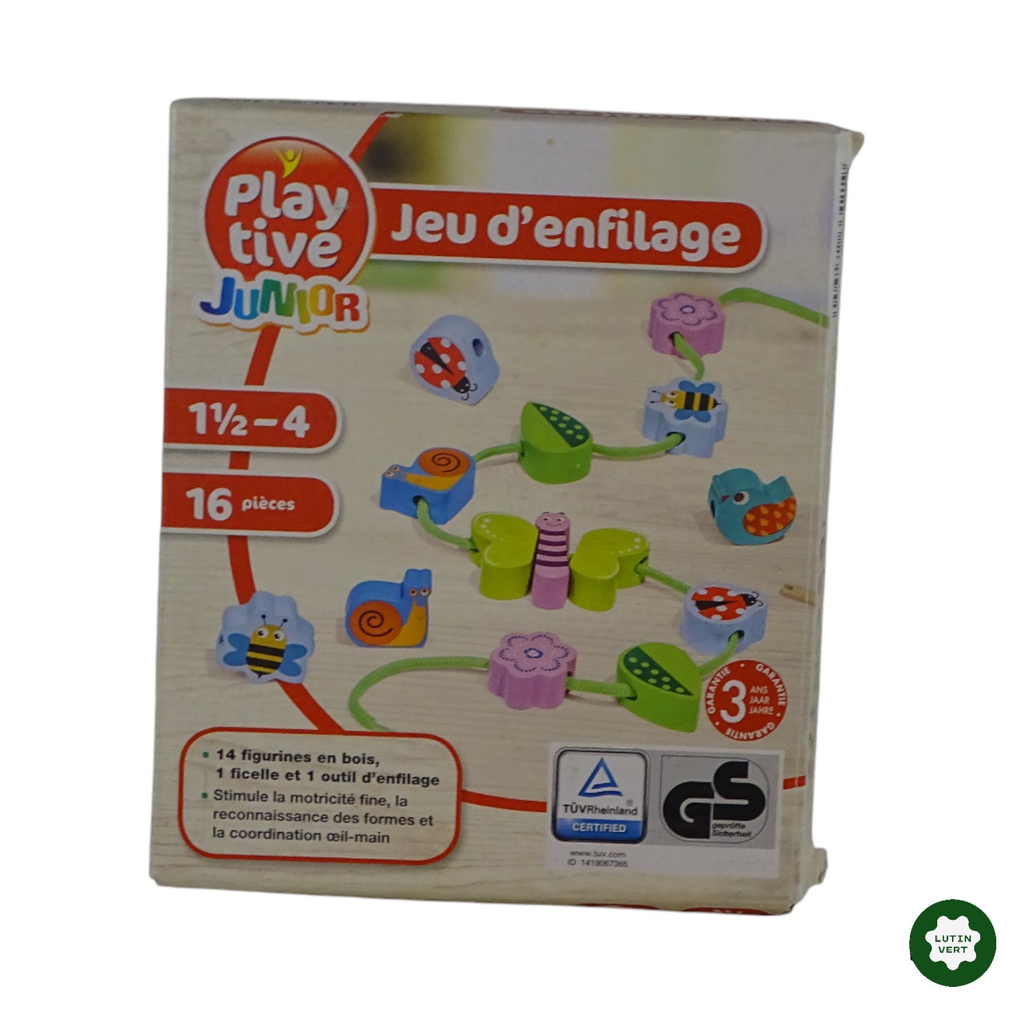 Jeu d’enfilage figurines en bois d'occasion PLAYTIVE JUNIOR - Dès 1 an | Ref 4915