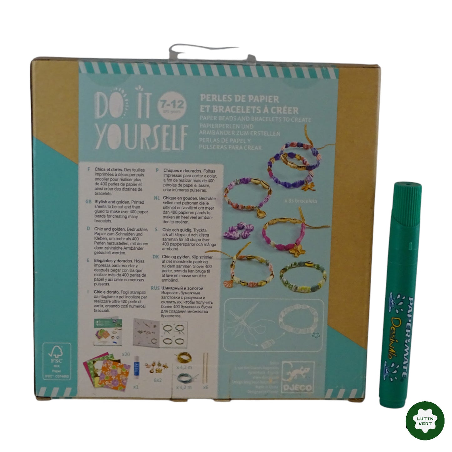 Perles de papier et bracelets à créer d'occasion DJECO - Dès 7 ans | Ref 8141