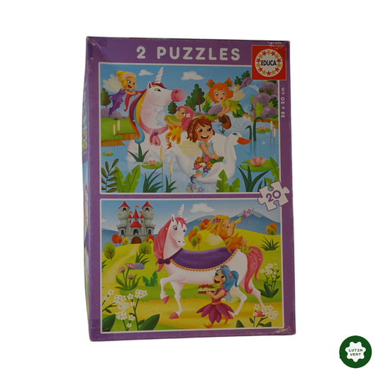 2 puzzles «  Licornes et fées ». 20 pièces. d'occasion EDUCA - Dès 6 ans | Ref 9973