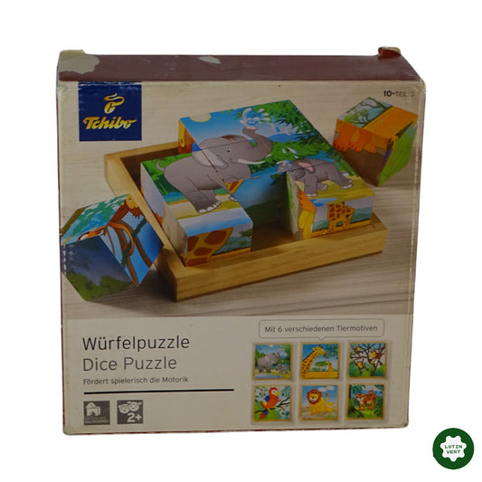 Puzzle à cubes en bois d'occasion TCHIBO - Dès 2 ans | Ref 9988