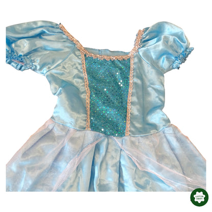 Robe de princesse bleue satin et paillettes avec sac à main d'occasion  - Dès 3 ans | Lutin Vert