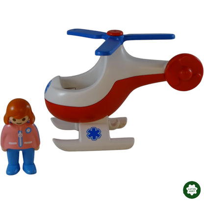 Hélico et petite fille rose d'occasion PLAYMOBIL 123 - Dès 18 mois | Ref 9763