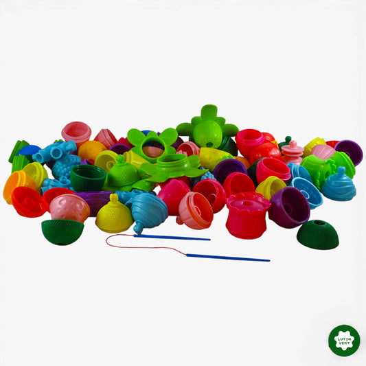 Lot de perles éducatives 80 pcs d'occasion LALABOOM - Dès 9 mois | Ref 10002