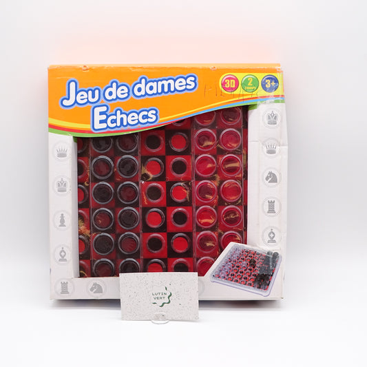 Jeu de Dames et d’échec d'occasion SANS MARQUE - Dès 4 ans | Ref 14049