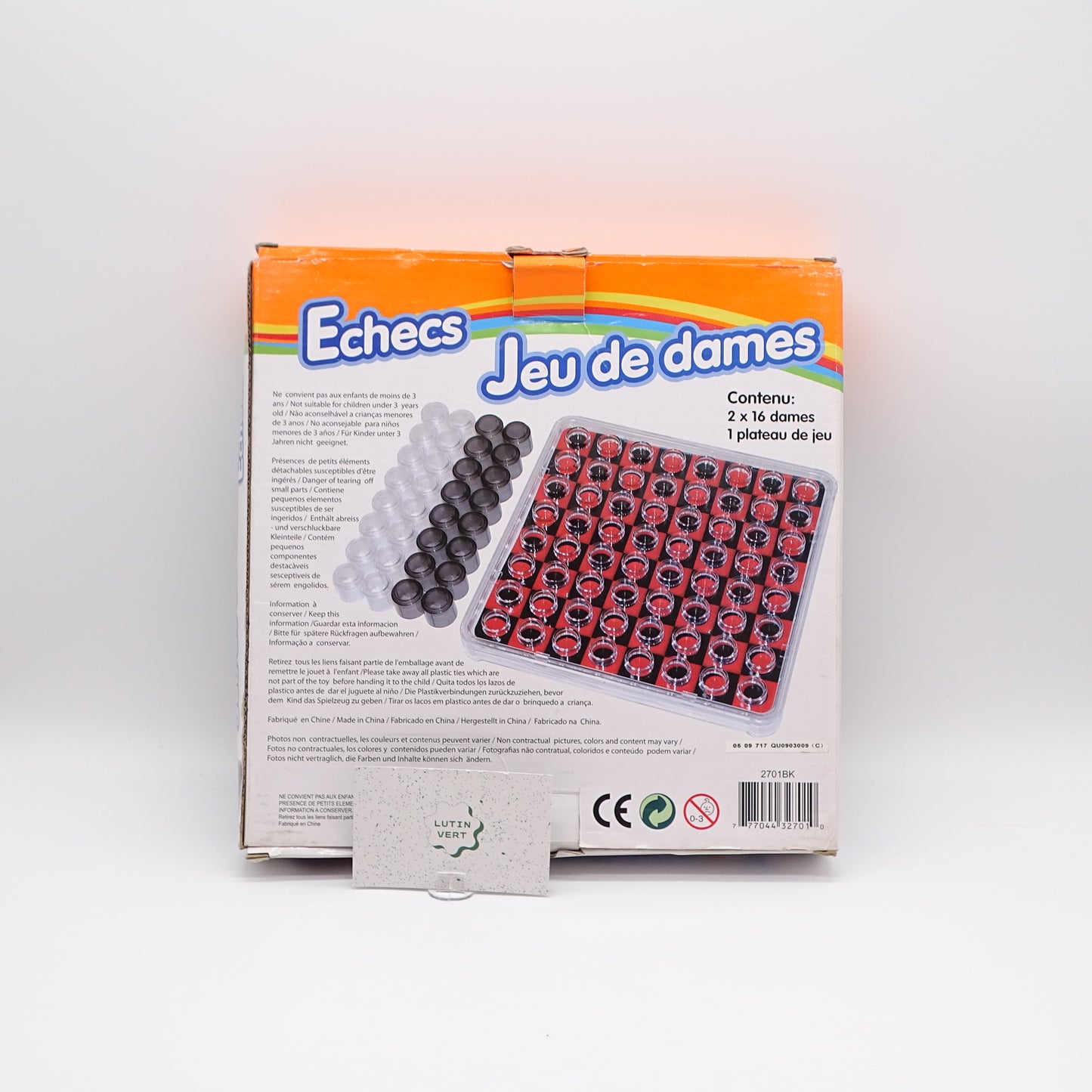 Jeu de Dames et d’échec d'occasion SANS MARQUE - Dès 4 ans | Ref 14049