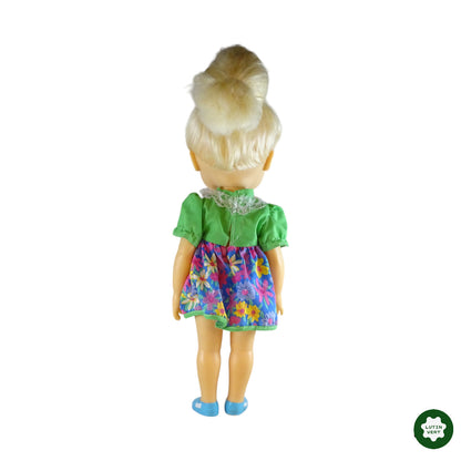 Poupée de petite fille blonde en robe fleurie d'occasion  - Dès 2 ans | Lutin Vert