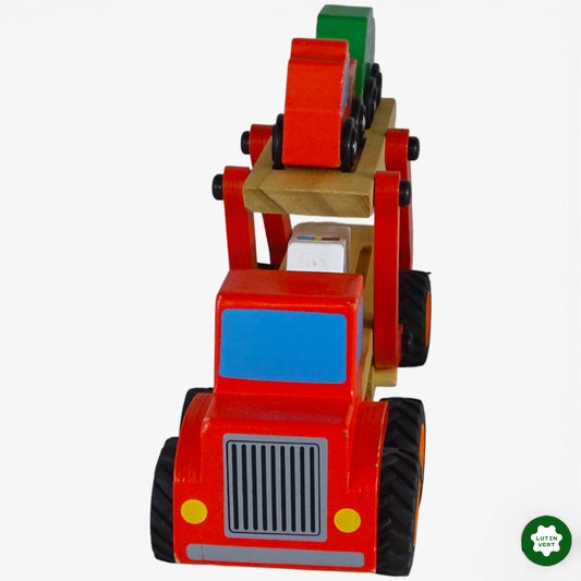 Camion-remorque porte-voitures en bois d'occasion ZD TRADING - Dès 3 ans | Ref 10138