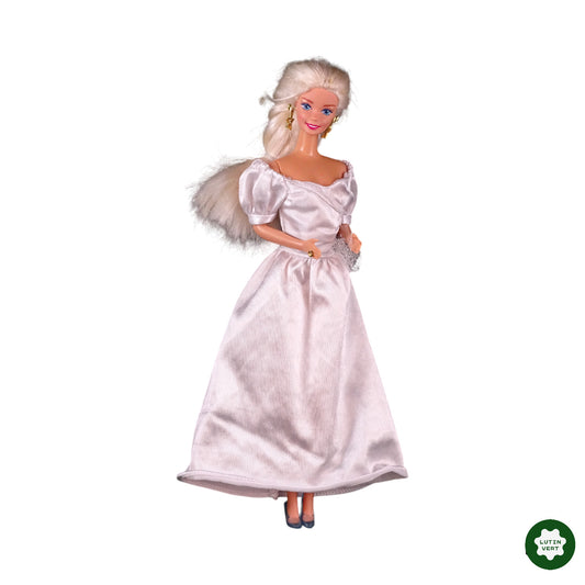 Poupée Barbie Vintage 1975 robe blanche, talons rose d'occasion MATTEL - Dès 3 ans | Lutin Vert