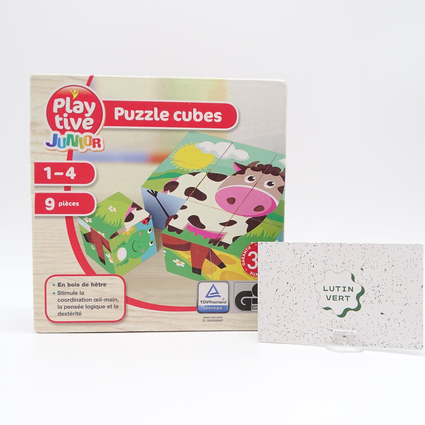 Puzzle cube bois d'occasion PLAYTIVE JUNIOR - Dès 1 an | Ref 14178