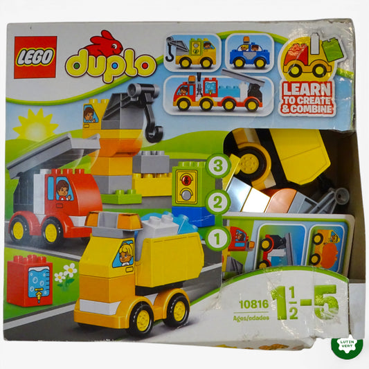 3 véhicules Duplo + 1 grue d'occasion LEGO DUPLO - Dès 2 ans | Ref 9801