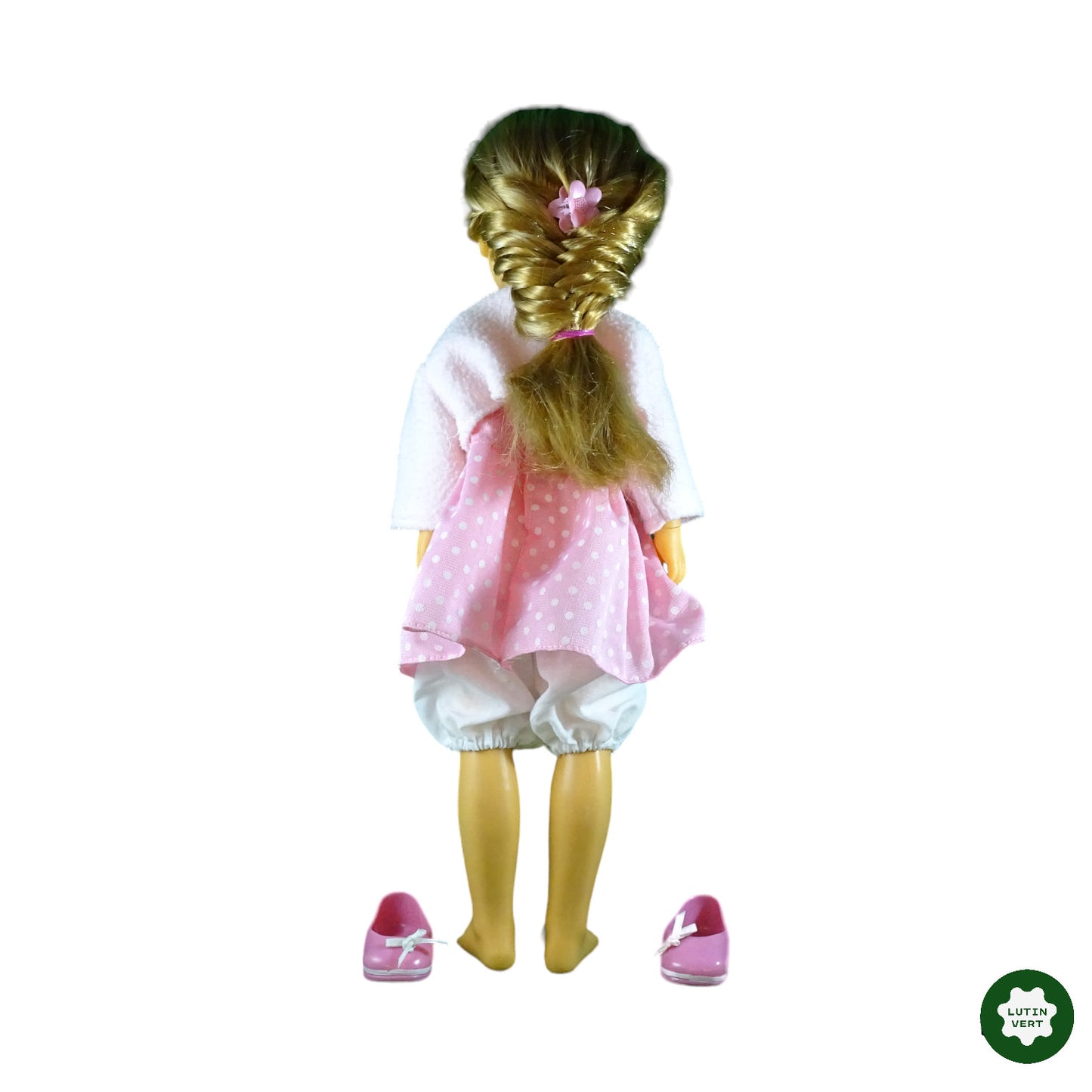 Poupée 43 cm robe rose pois blancs boléro d'occasion FAMOSA - Dès 3 ans | Lutin Vert
