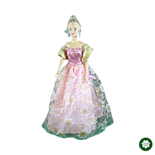 Barbie Vintage de 2013 robe rose fleurs et tulle doré d'occasion MATTEL - Dès 3 ans | Lutin Vert
