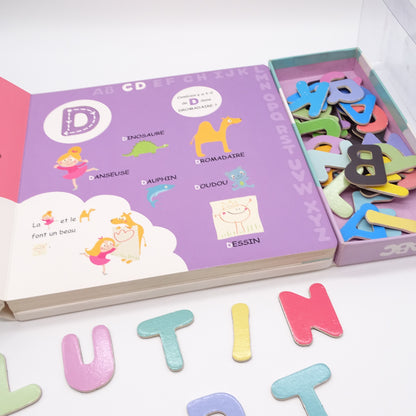 Mon tout premier abécédaire avec des lettres en bois aimantées d'occasion AUZOU - Dès 3 ans | Ref 14334