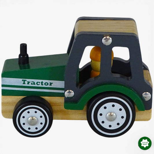 Tracteur en bois vert d'occasion GIFI - Dès 3 ans | Ref 10258