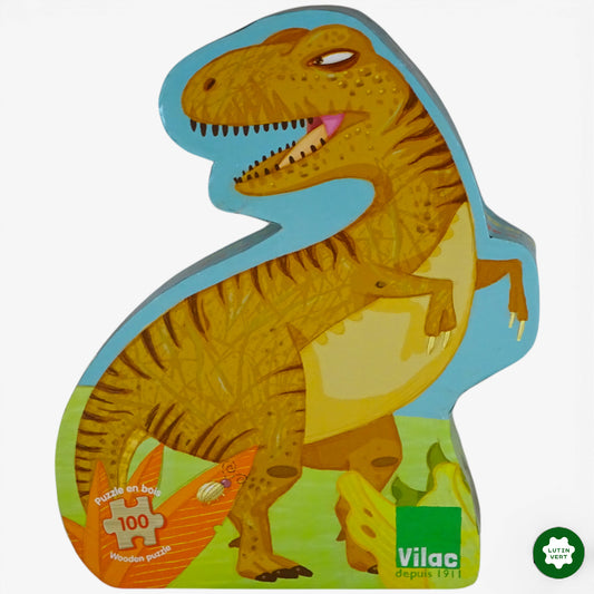 Puzzle « Dinosaure » 100 pcs en bois d'occasion VILAC - Dès 5 ans | Ref 10238