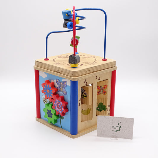 Cube d’éveil en bois avec Labyrinthe de Perles PLAY TIVE JUNIOR - Dès 9 mois | Ref 14389