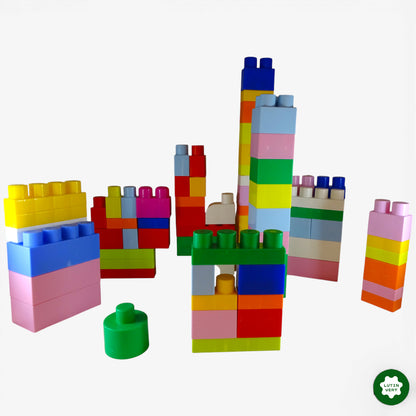 Lot de74 blocs multicolors  avec Boîte d'occasion ABRICK - Dès 18 mois | Ref 10270