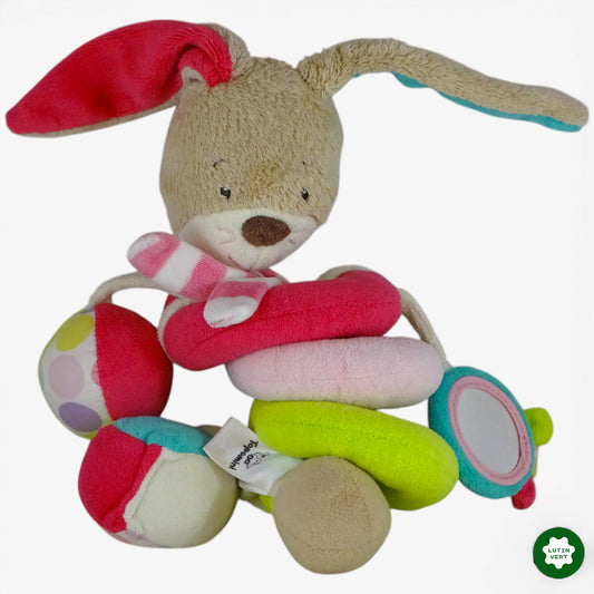 Doudou Hochet Lapin en serpentin d'occasion TOPOMINI - Dès Naissance | Ref 10287