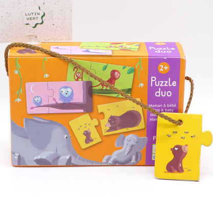 Puzzle duo Maman & Bébé 12 pièces DJECO - Dès 2 ans | Ref 14470