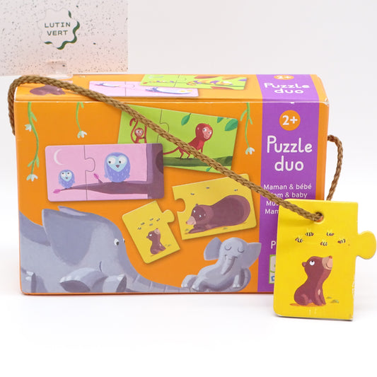 Puzzle duo Maman & Bébé 12 pièces DJECO - Dès 2 ans | Ref 14470
