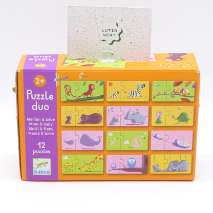 Puzzle duo Maman & Bébé 12 pièces DJECO - Dès 2 ans | Ref 14470