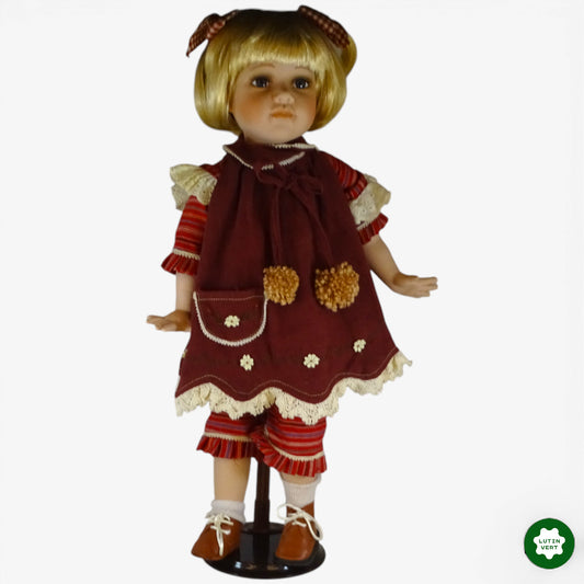 Poupée de collection en porcelaine sur socle d'occasion  - Dès 6 ans | Ref 10396