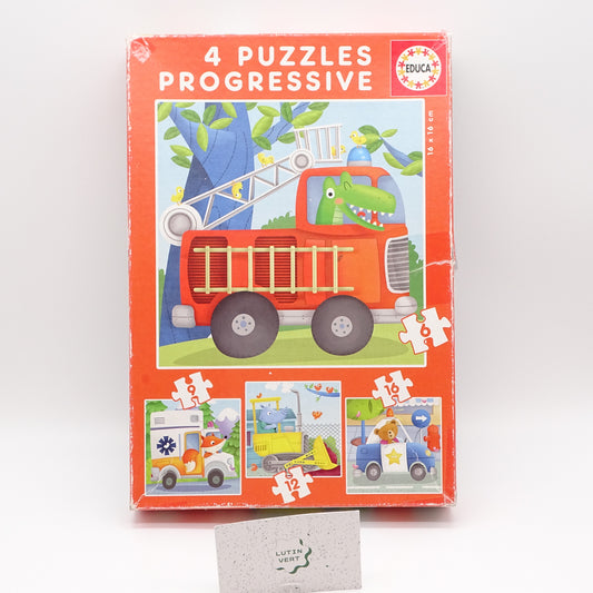 4 puzzles progressive EDUCA - Dès 3 ans | Ref 14654