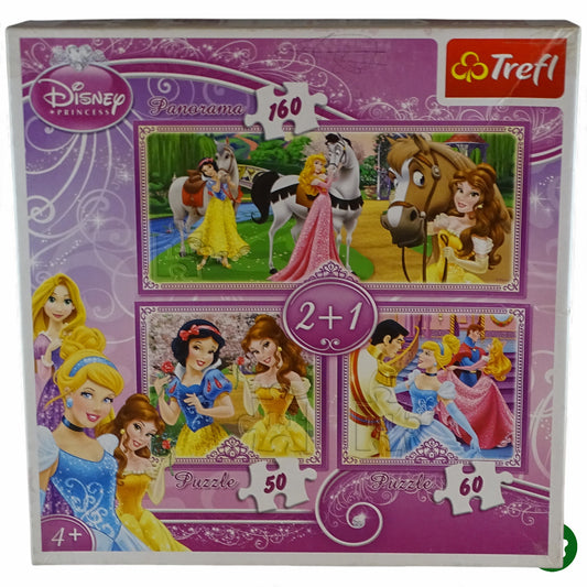 3 puzzles Disney Princess 50/60/160 pièces d'occasion TREFL - Dès 4 ans | Ref 11624