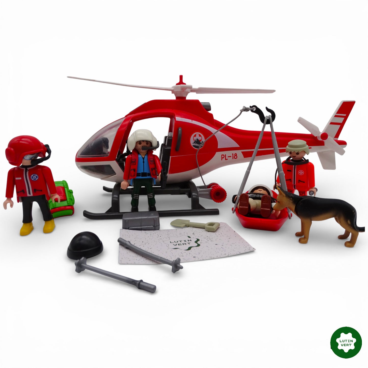 Playmobil pièce unique « Hélicoptère et sauveteurs en montagne » d'occasion PLAYMOBIL - Dès 4 ans | Ref 13169